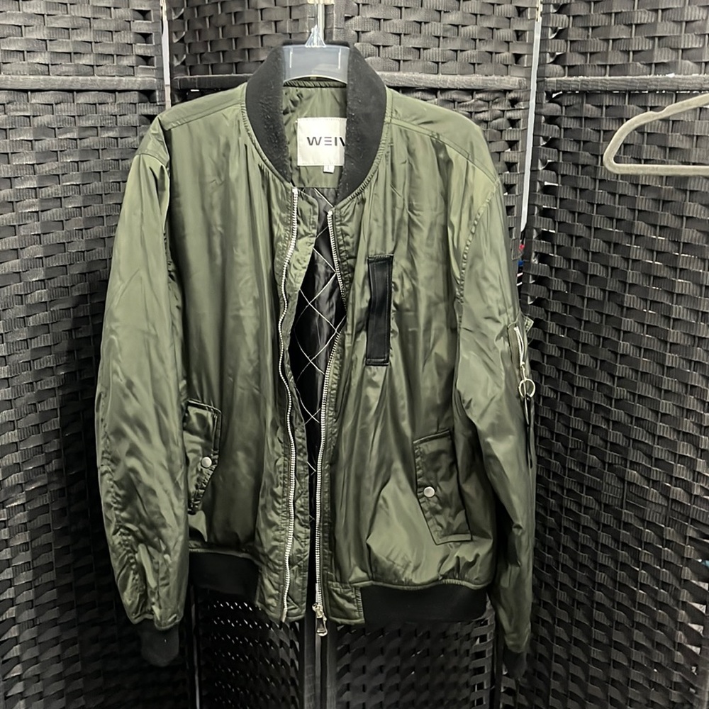 Worn mens flight jacket